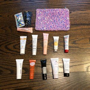 NEW 14 piece SKIN CARE lot - masks, cleansers, serum, primer & case